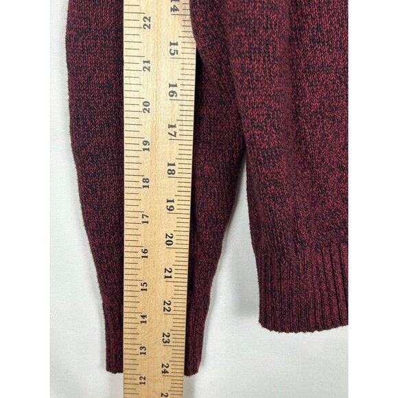 Izod Mens Marled Burgundy Shawl Collar Sweater Small/Petite Cotton/Acrylic Blend - Picture 5 of 11